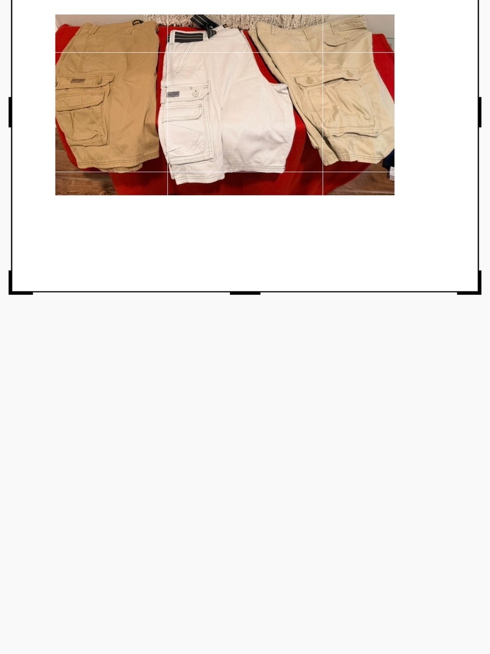 BUNDLE FOR $20 Men's LEE Cargo Shorts - Khaki & White Utility Styles